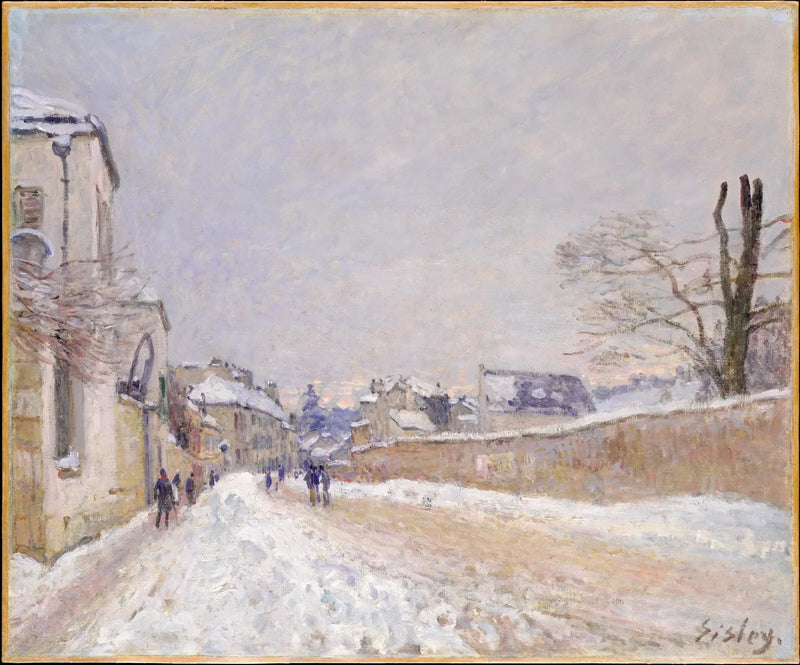Ulica Eugène Moussoir w Moret: Zima - Alfred Sisley