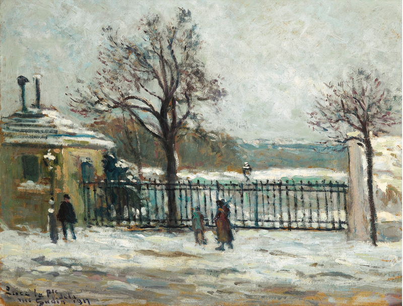 Ulica Gudin, zimowy widok na ogród - Maximilien Luce