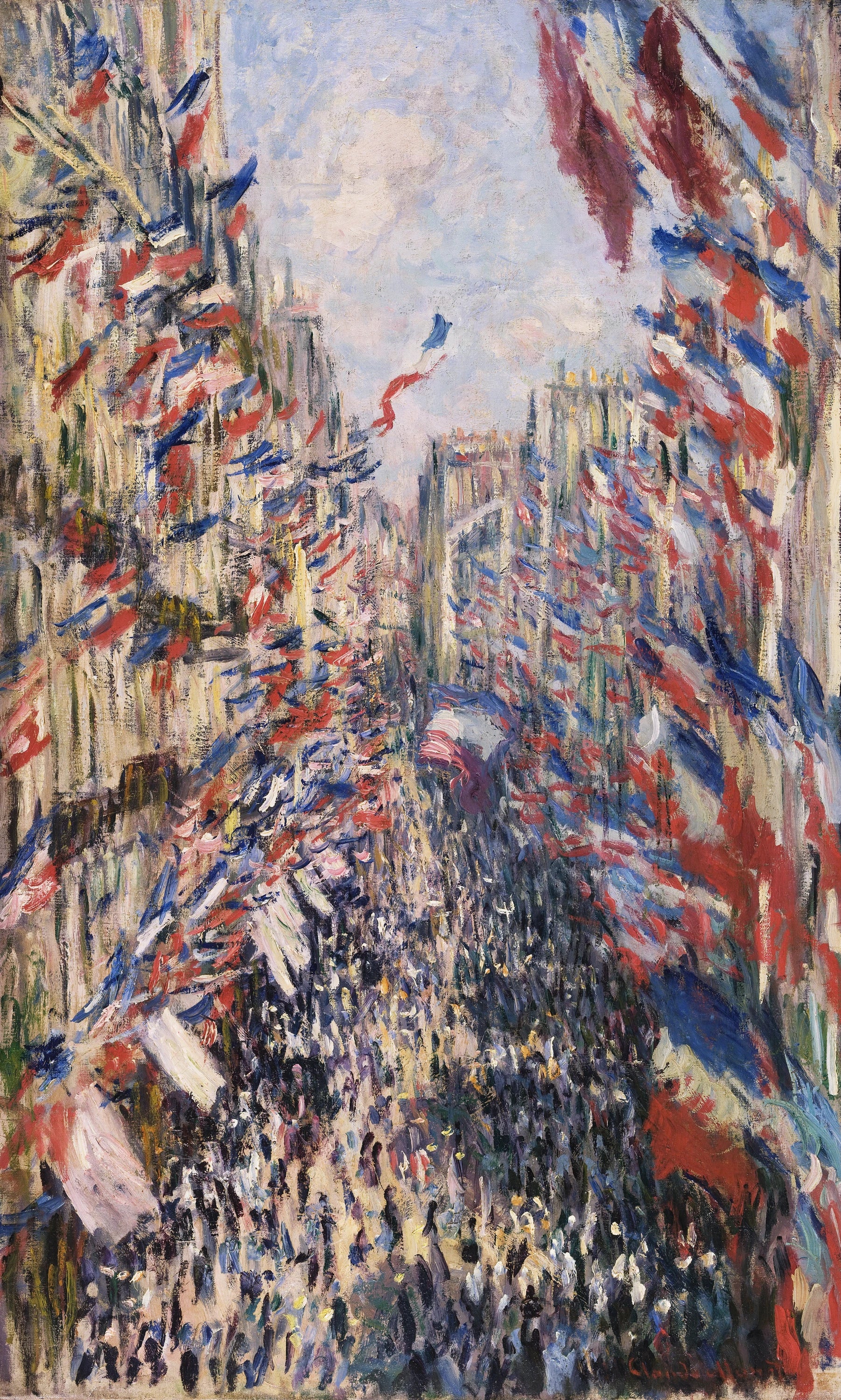 La Rue Montorgueil à Paris, fête du 30 juin 1878 W469 par Claude Monet, musée d’Orsay