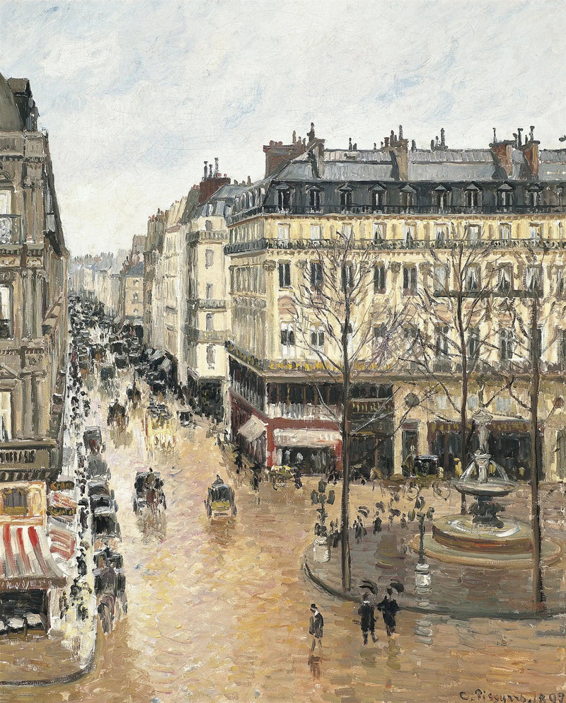 Ulica Saint-Honoré, Popołudnie, Efekt Deszczu - Camille Pissarro