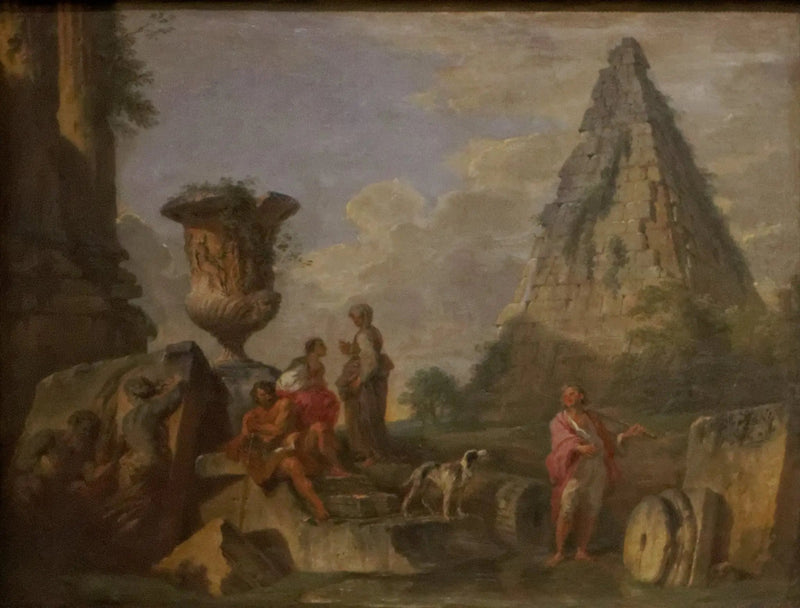 antyczne ruiny z piramidą Caeusza Cestiusa - Giovanni Paolo Panini