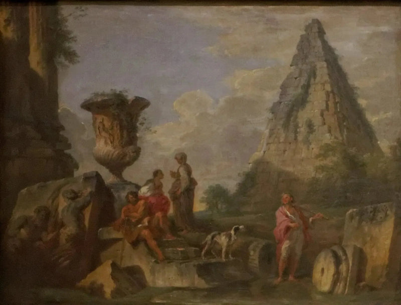 antyczne ruiny z piramidą Caeusza Cestiusa - Giovanni Paolo Panini