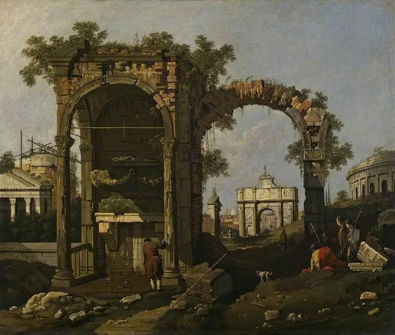 Ruiny z postaciami - Canaletto