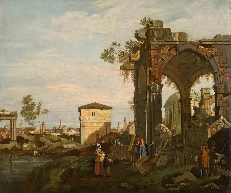 Ruiny z postaciami - Canaletto