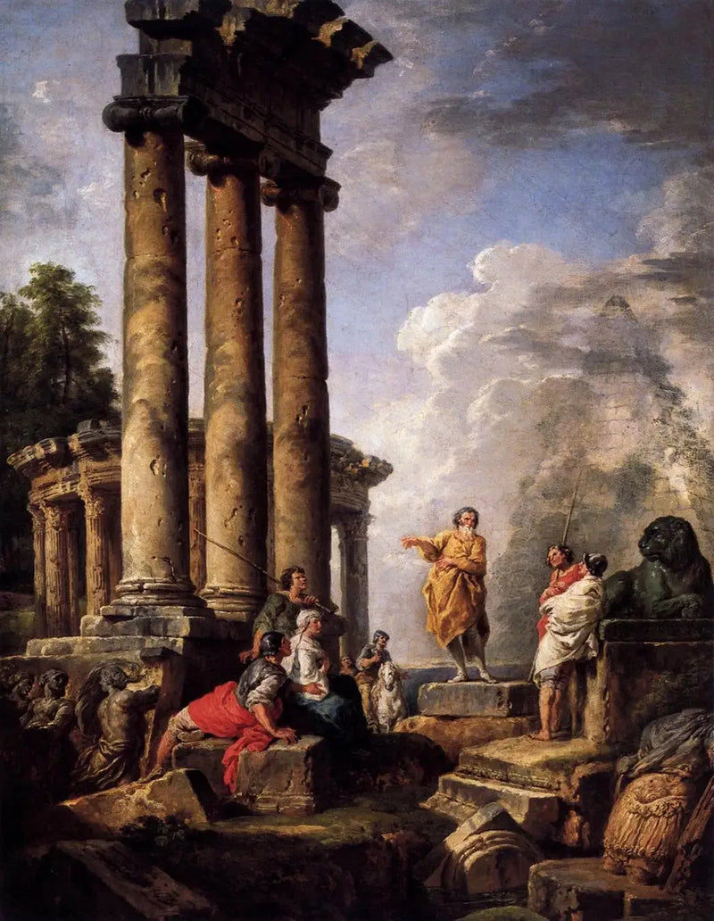 Ruiny z św. Pawłem głoszącym kazanie - Giovanni Paolo Panini