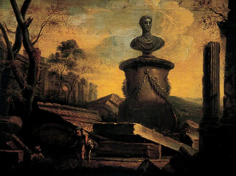 Ruiny z popiersiem - Giovanni Paolo Panini