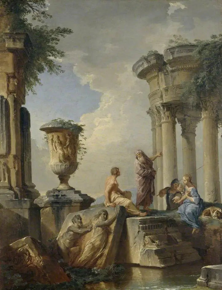 Ruiny z prorokiem i innymi postaciami - Giovanni Paolo Panini
