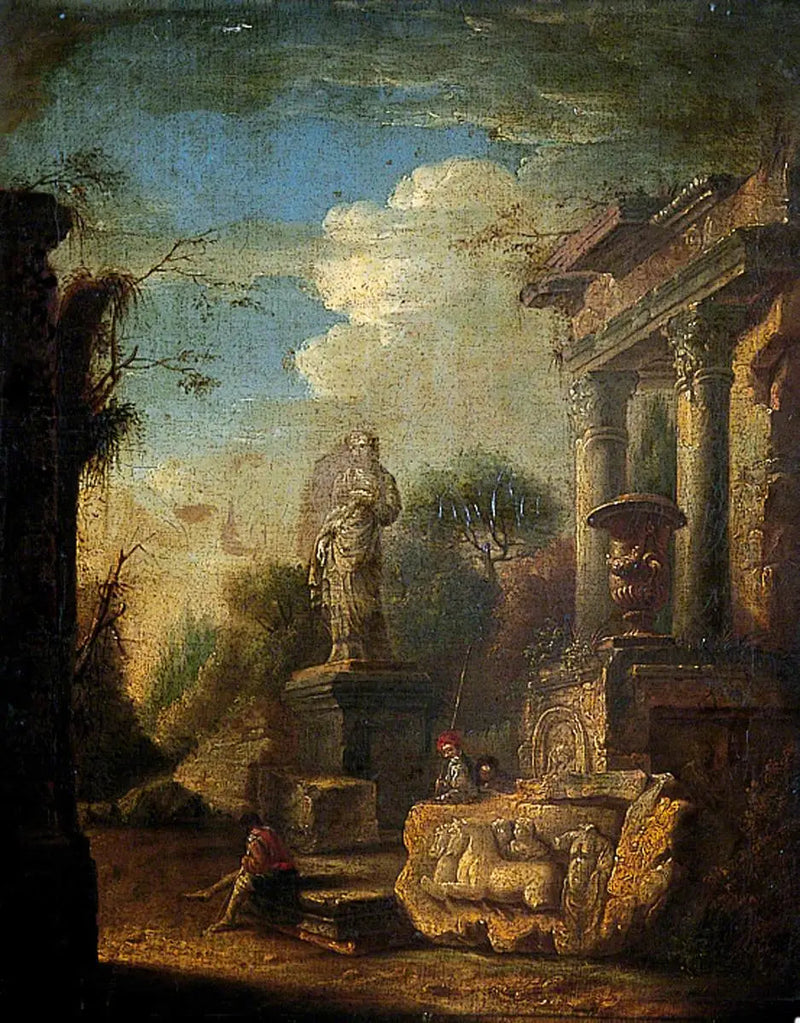 Ruiny z posągiem - Giovanni Paolo Panini