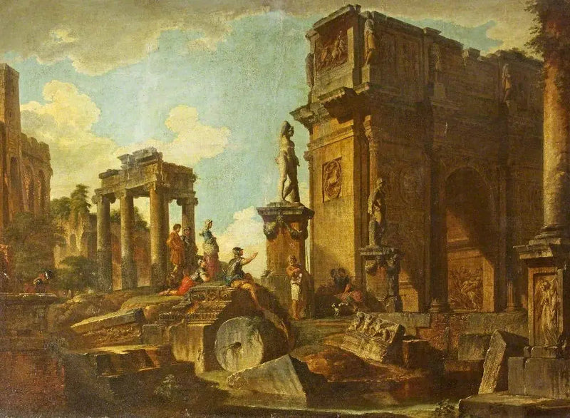 Klasyczne ruiny z Łukiem Konstantyna - Giovanni Paolo Panini