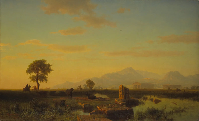 Ruiny Paestum - Albert Bierstadt