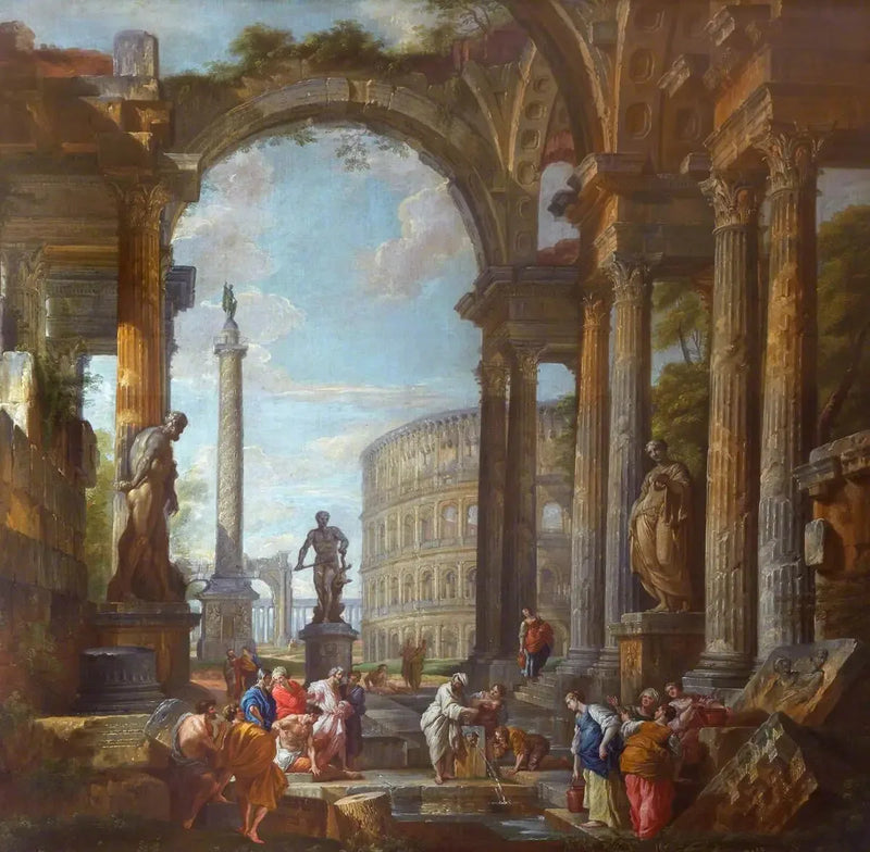 Ruiny rzymskie z postaciami - Giovanni Paolo Panini