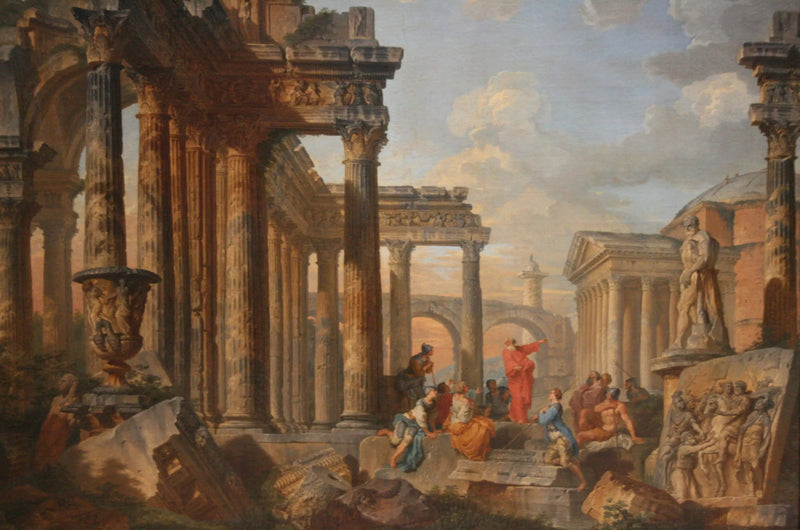 Rzymskie ruiny z kaznodzieją - Giovanni Paolo Panini