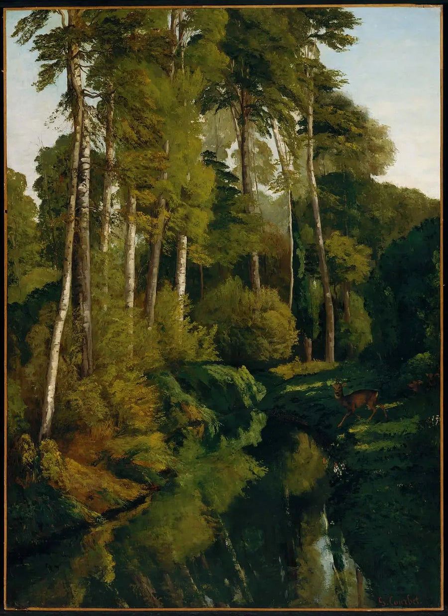 Strumień w lesie - Gustave Courbet