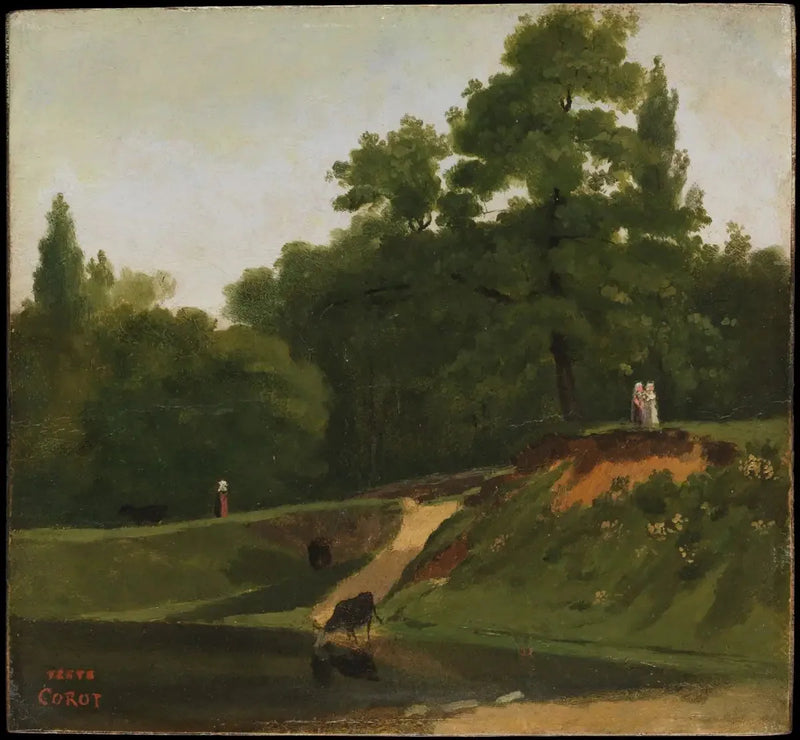 Potok w pobliżu posiadłości Corot, Ville d'Avray - Jean-Baptiste Camille Corot