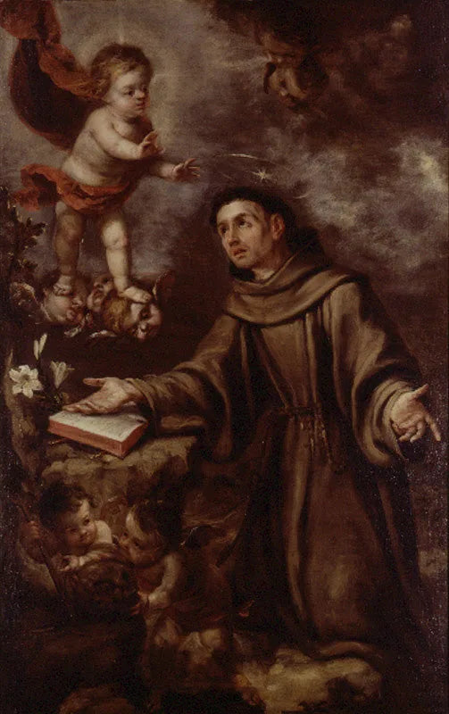 S. Antonius de Padoue et l'Enfant JésusSan Antonio de Padua y el Niño Jesús - Juan de Valdés Leal image 1 copie peinte à la main à l’huile