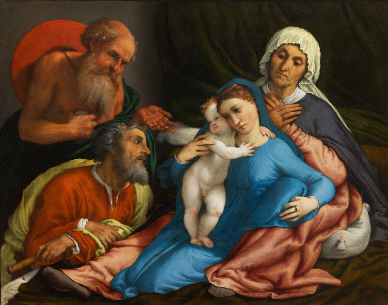 Sacra Famiglia z świętymi Girolamo i Anną - Lorenzo Lotto