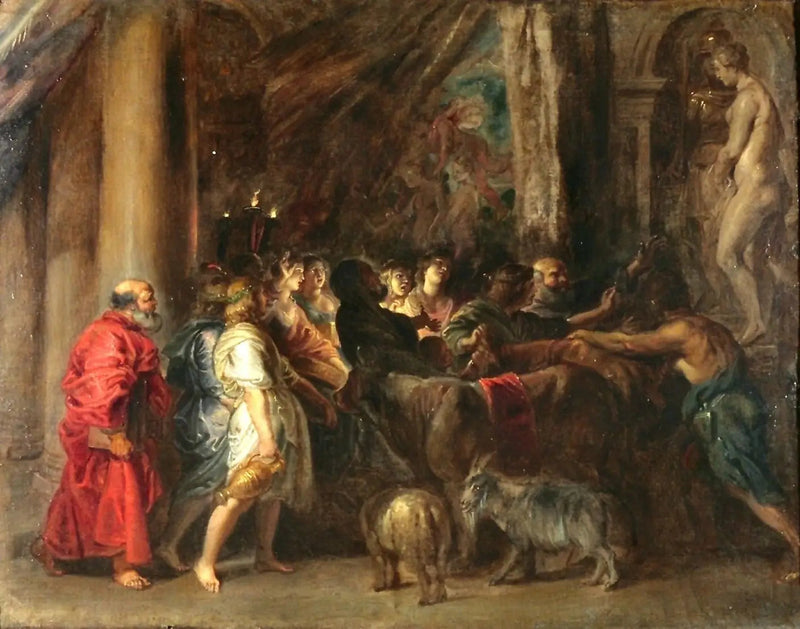 Ofiara w świątyni (według Adama Elsheimera) - Peter Paul Rubens