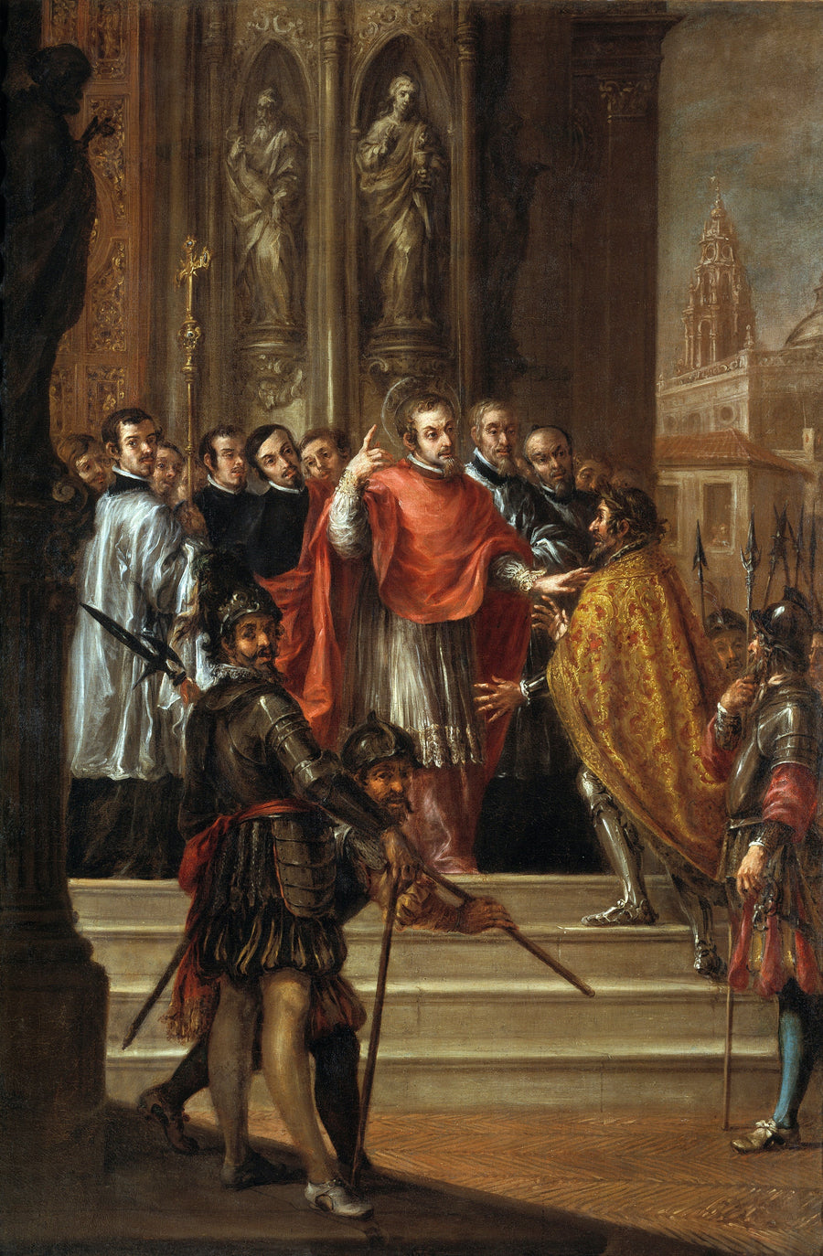 Święty Ambroży uniewinniający cesarza Teodozjusza - Juan de Valdés Leal