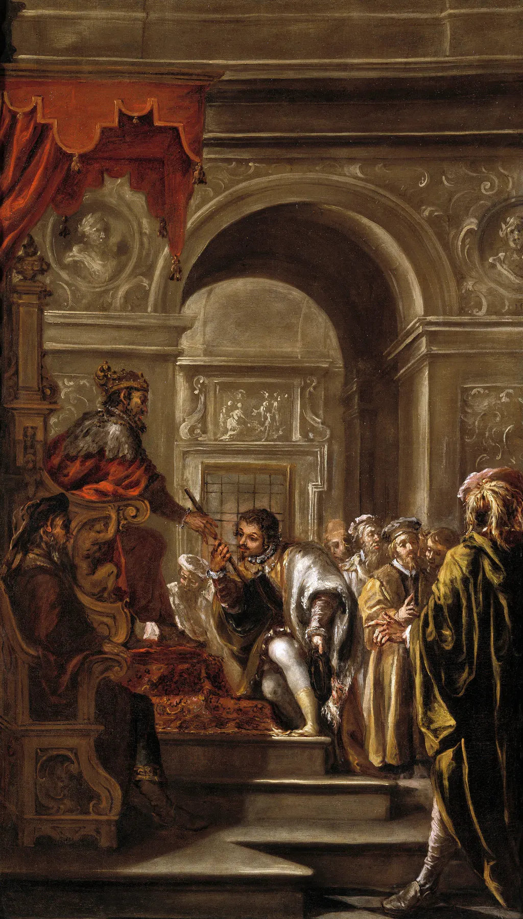 Saint Ambroise nommé gouverneur de Ligurie et d'Émilie - Juan de Valdés Leal image 1 tableau peint à l’huile sur toile