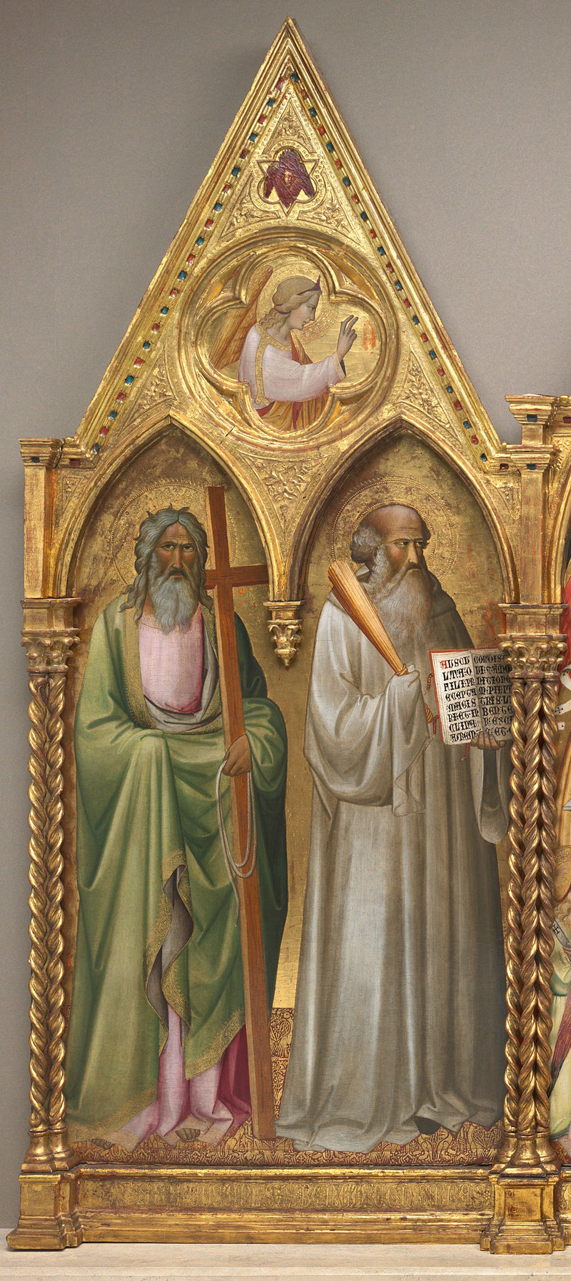 Święty Andrzej i Święty Beniamin z archaniołem Gabrielem [panel po lewej stronie] - Agnolo Gaddi