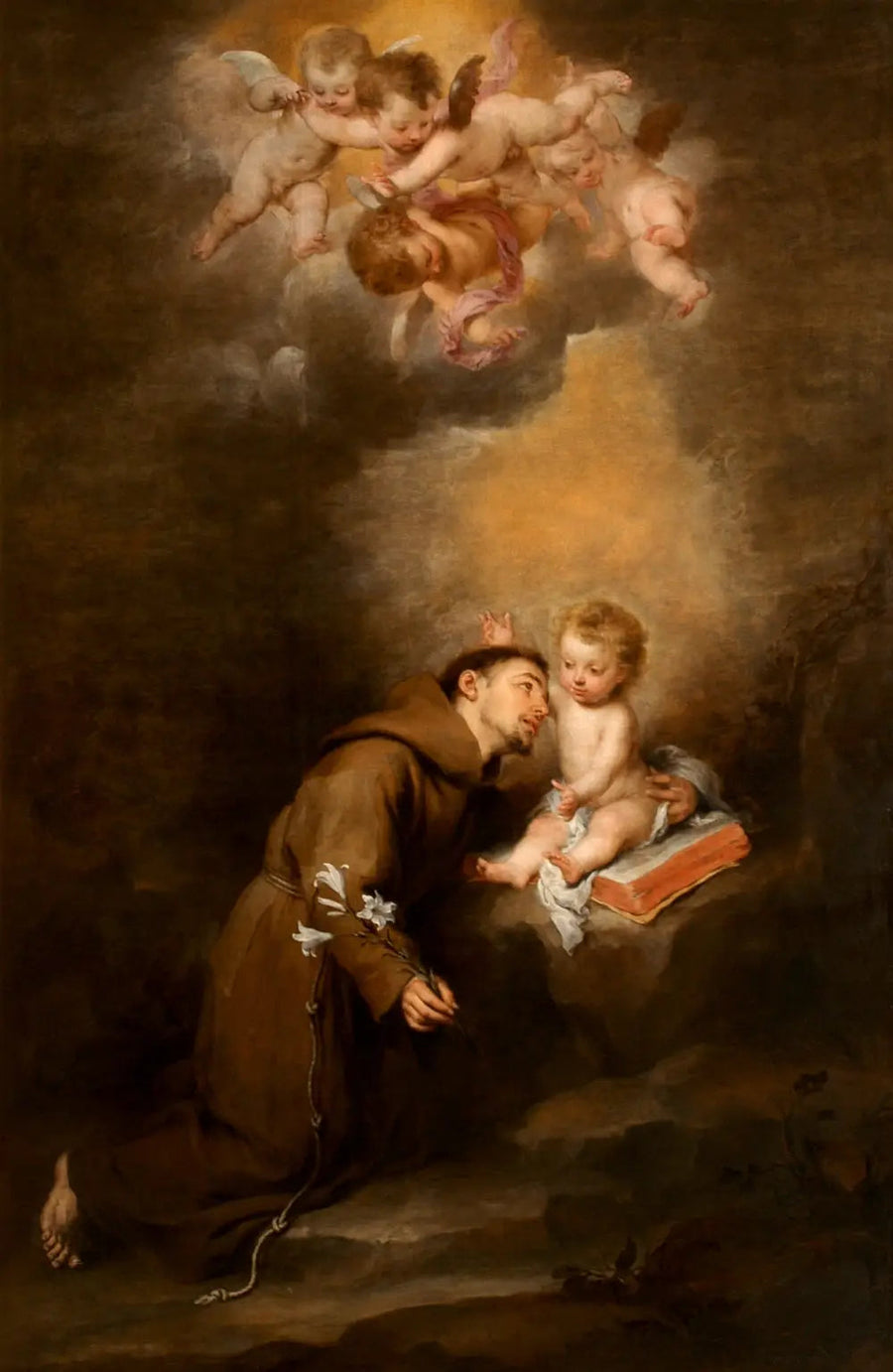 Święty Antoni z Padwy z Dzieciątkiem - Bartolomé Esteban Murillo