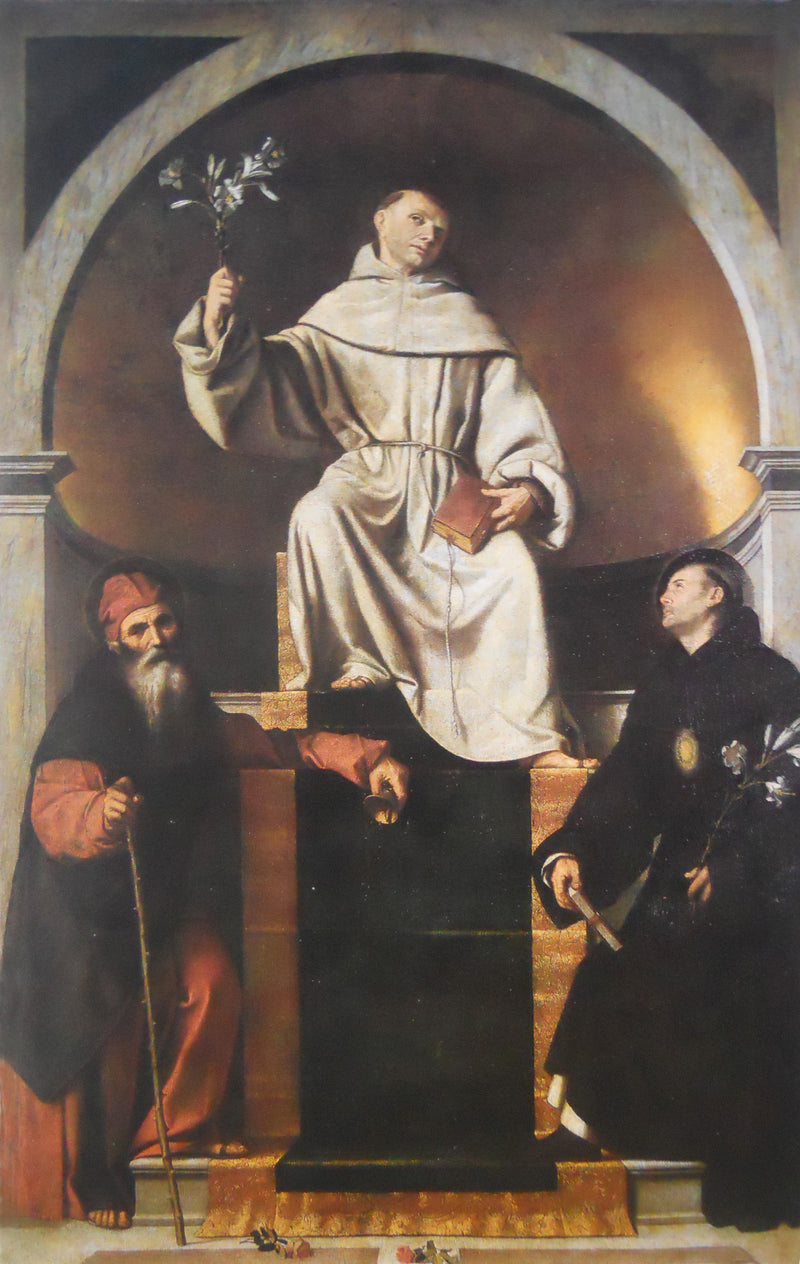 Święty Antoni z Padwy z świętymi Antonim z Abbe i Nikolaem z Tolentino - Alessandro Bonvicino