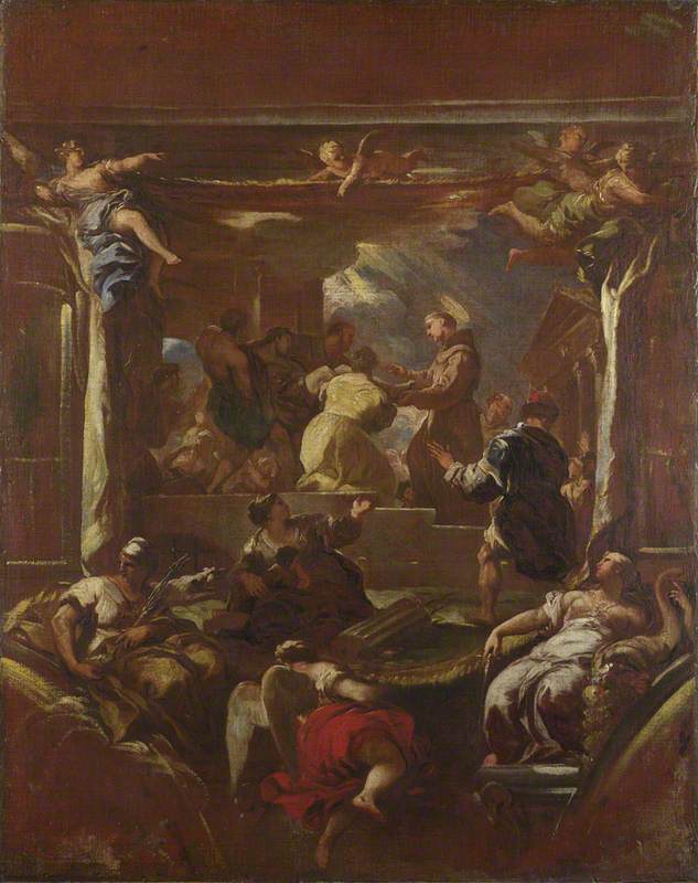 Święty Antoni z Padwy odnawia stopę mężczyzny - Luca Giordano