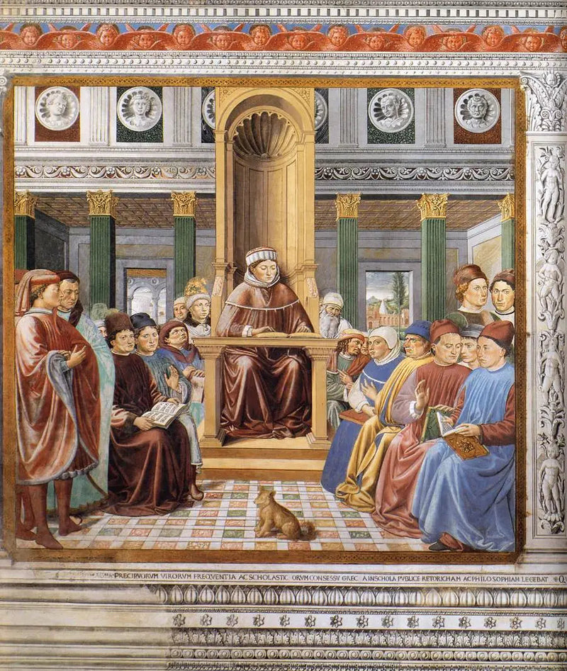 Święty Augustyn nauczający w Rzymie (scena 6, ściana południowa) - Benozzo Gozzoli