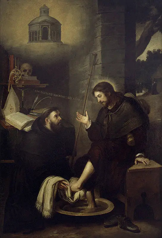 Święty Augustyn myje stopy Chrystusowi - Bartolomé Esteban Murillo