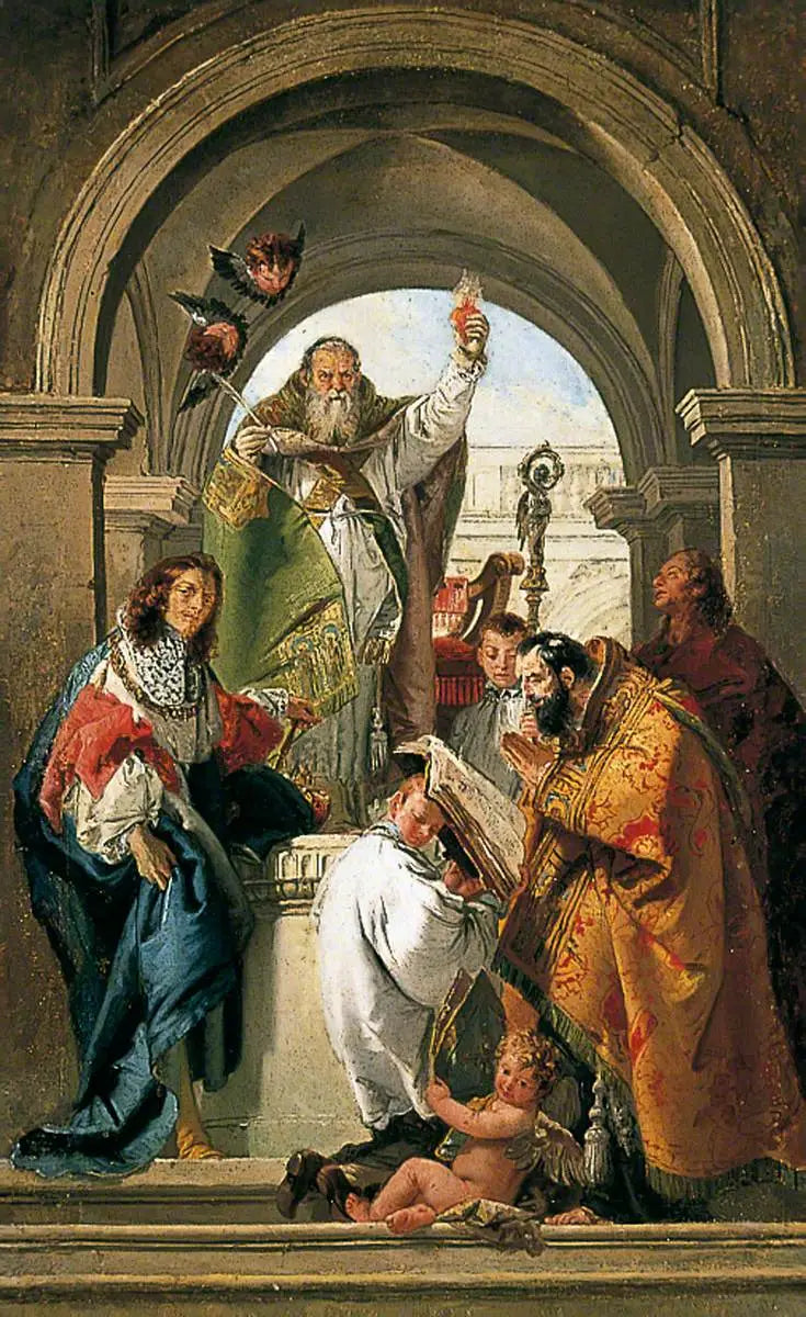 Święty Augustyn, Święty Ludwik Francuski, Święty Jan Ewangelista i Święty biskup - Giovanni Battista Tiepolo