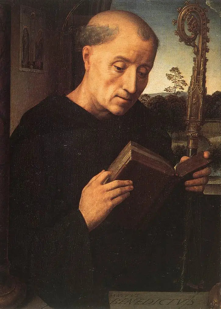 Święty Benoît : Lewe skrzydło - Hans Memling