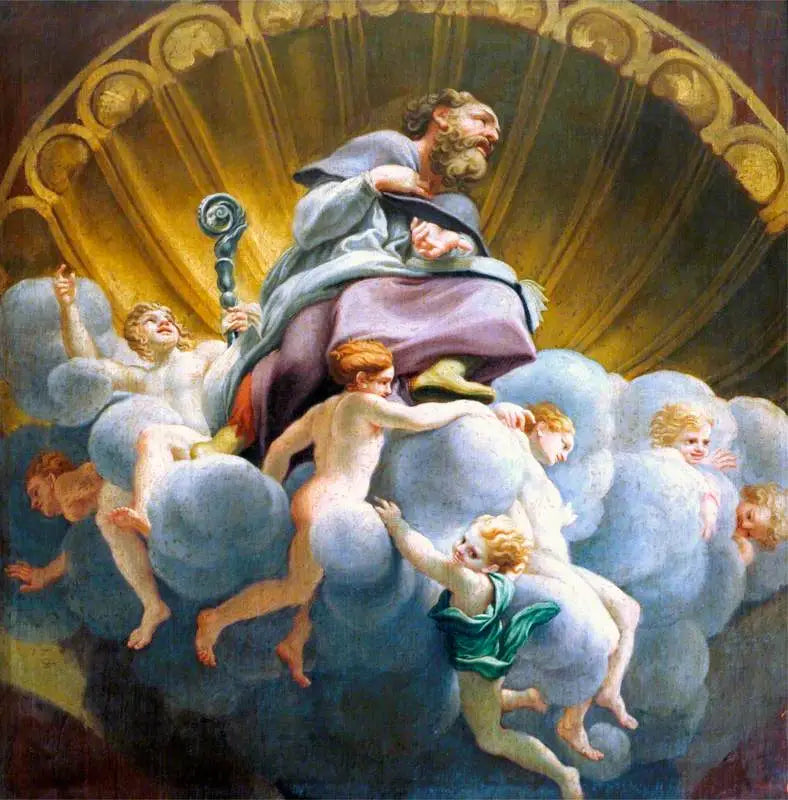 Święty Bernard otoczony przez anioły (kopie freski z kopuły katedry w Parmie) - Antonio da Correggio
