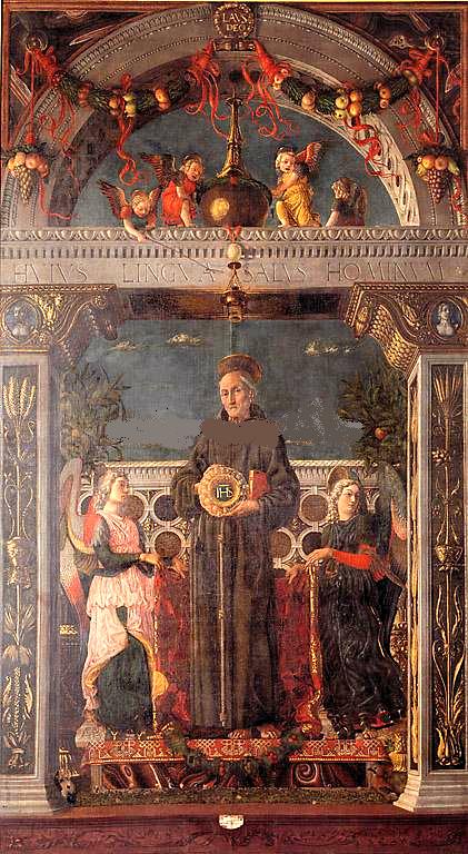 Święty Bernardyn z Sieny i dwóch aniołów (Mantegna) - Andrea Mantegna
