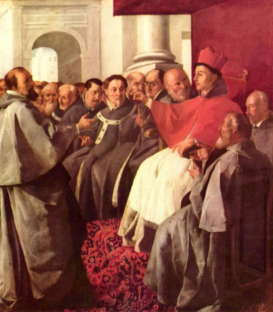 Święty Bonawentura na soborze w Lyonie - Francisco de Zurbarán