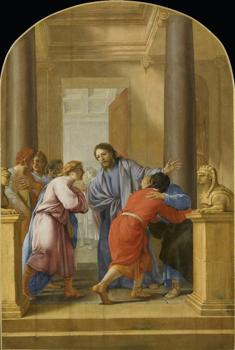 Święty Bruno zachęca swoich uczniów i przyjaciół do opuszczenia świata - Eustache Le Sueur