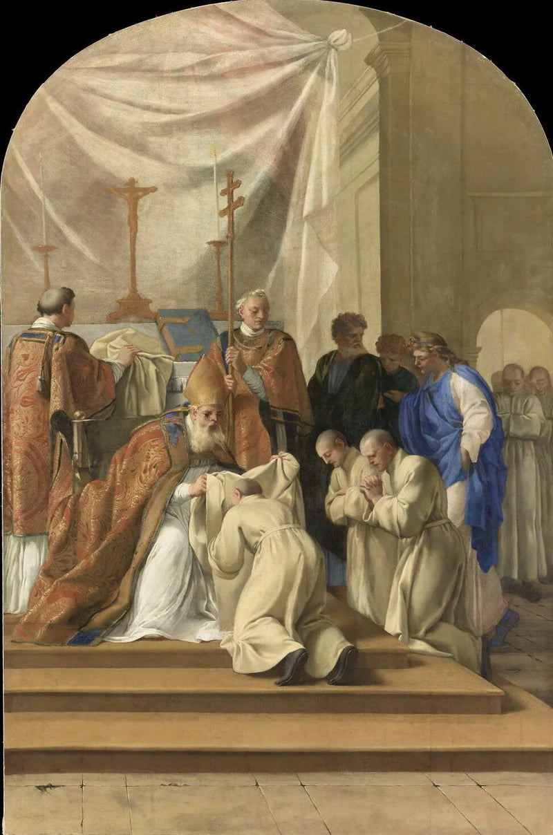 Święty Bruno przyjmuje habit monastyczny - Eustache Le Sueur
