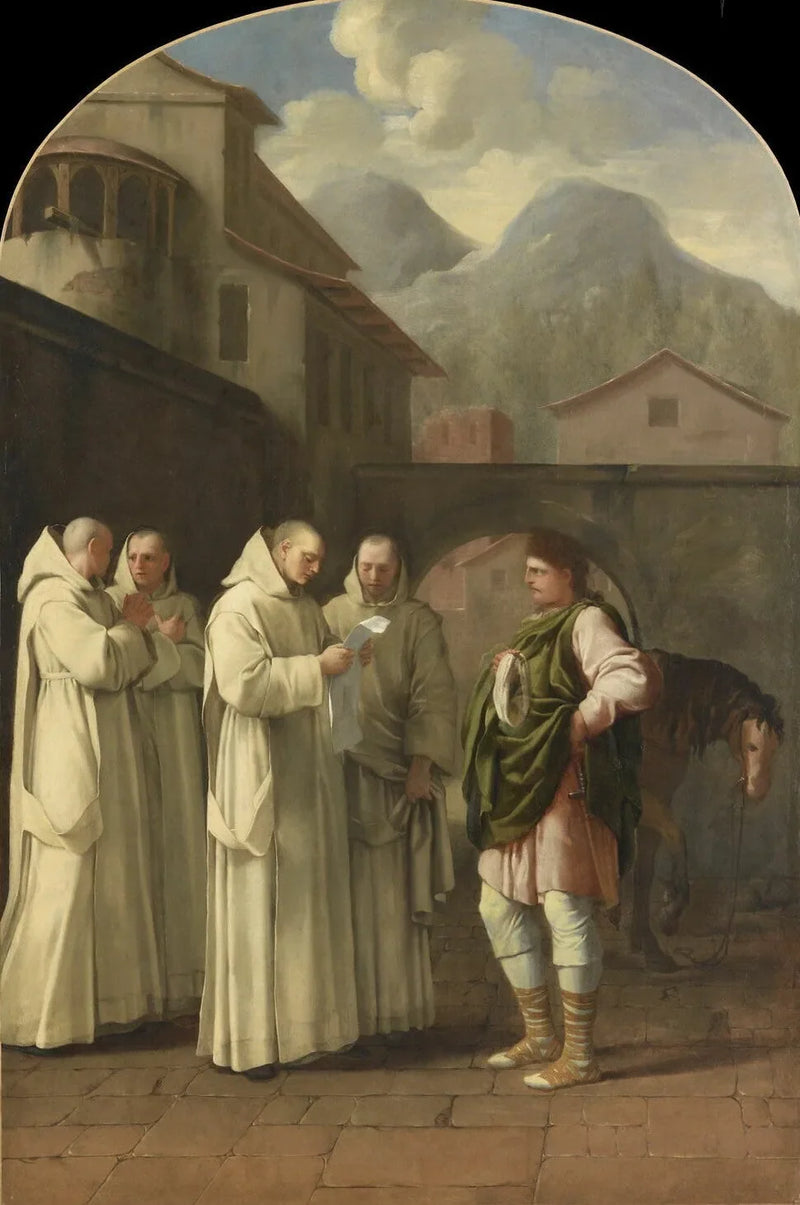 Święty Bruno otrzymuje wiadomość od papieża - Eustache Le Sueur
