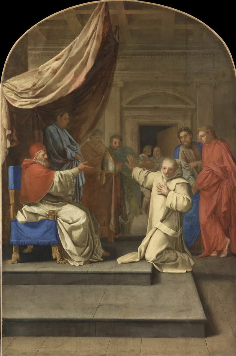 Święty Bruno odmawia arcybiskupstwa Reggio, które oferuje mu Urban II - Eustache Le Sueur