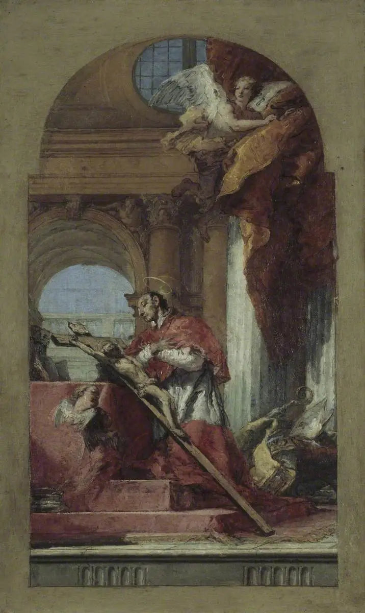 Święty Karol Boromeusz medytujący nad Krzyżem - Giovanni Battista Tiepolo