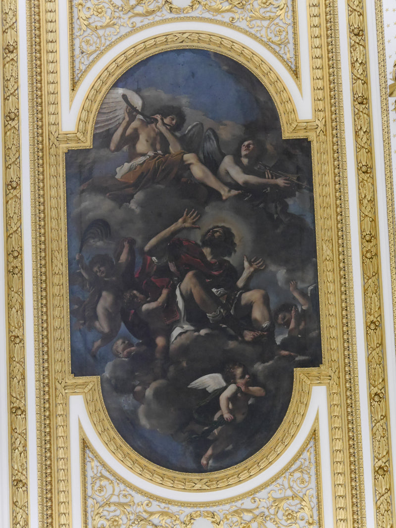 Święty Krzysztof wyniesiony do nieba przez anioły - Guercino