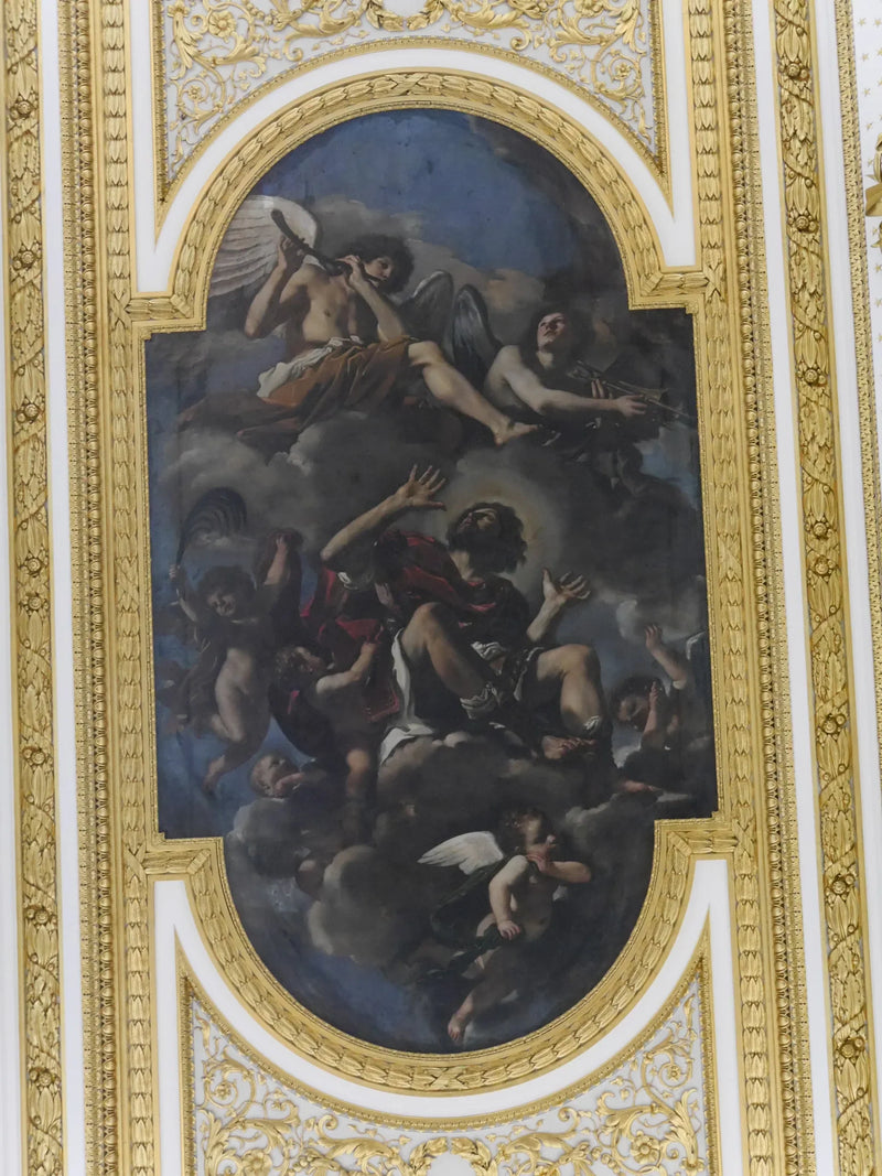Święty Krzysztof wyniesiony do nieba przez anioły - Guercino