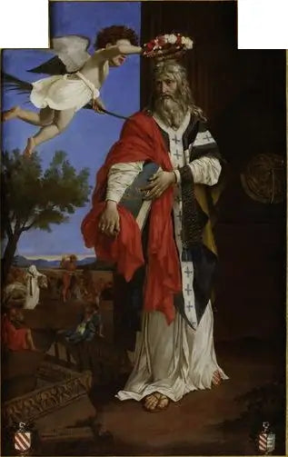 Święty Denys Areopagita koronowany przez anioła - Nicolas Poussin