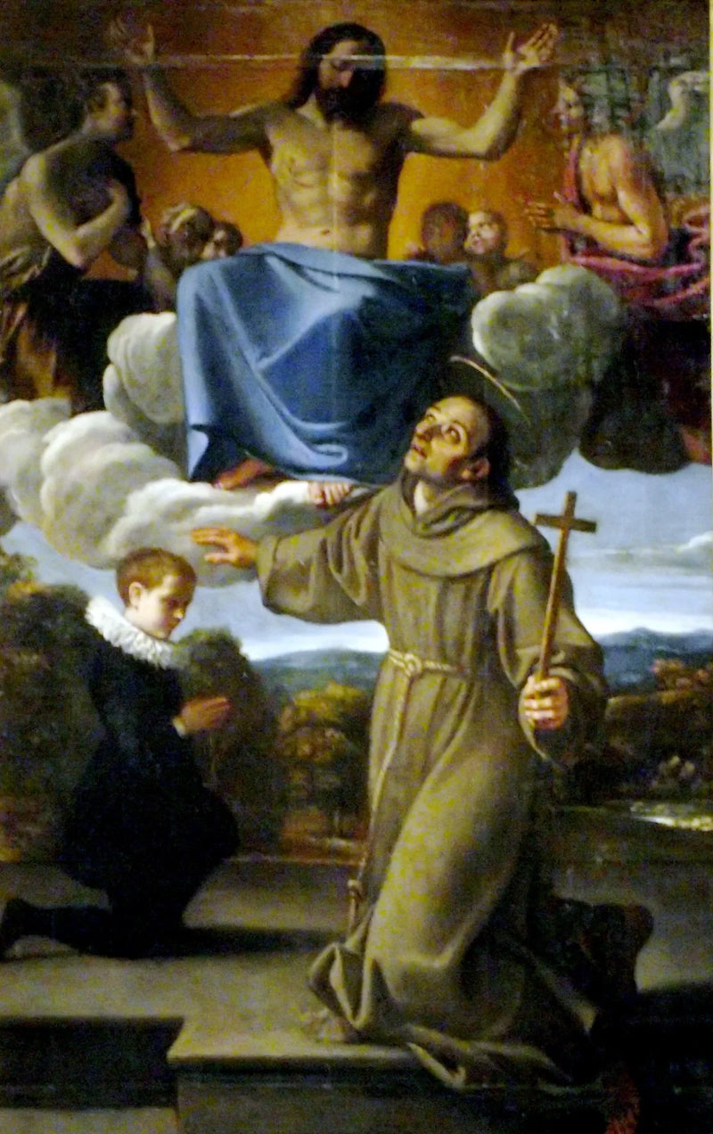 Święty Diego z Alcalá przedstawia Chrystusa, syna Juana de Herrera - Annibale Carracci