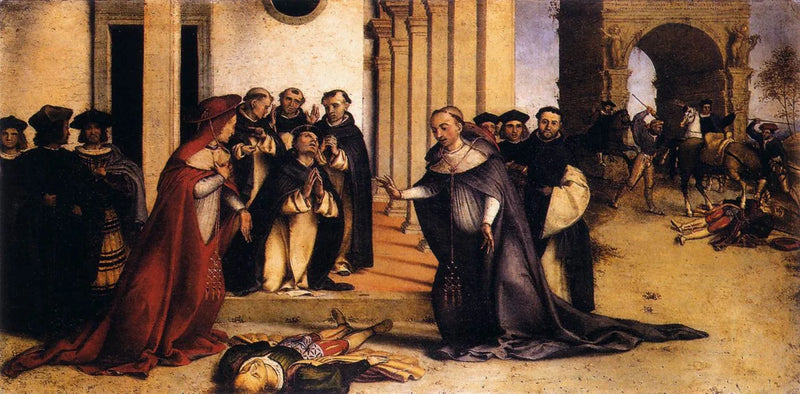 Święty Dominik wychowuje Napoleona Orsini - Lorenzo Lotto