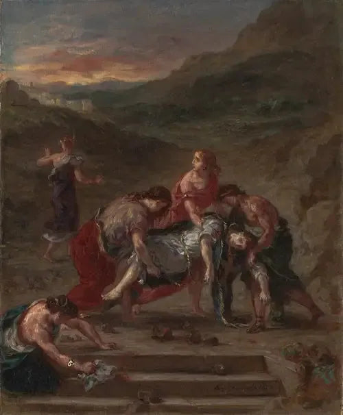 Święty Etienne porwany przez swoich uczniów - Eugène Delacroix
