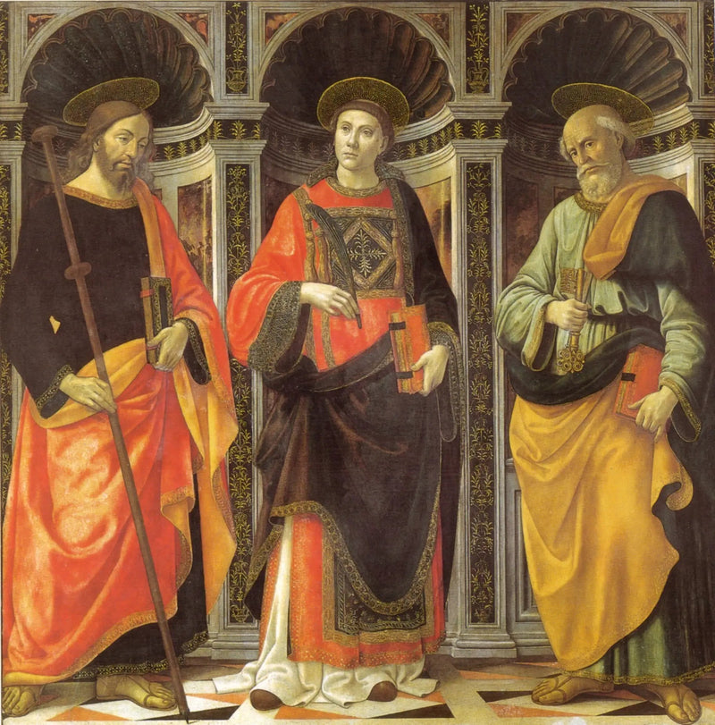 Saint Étienne między świętymi Jakubem i Piotrem - Domenico Ghirlandaio