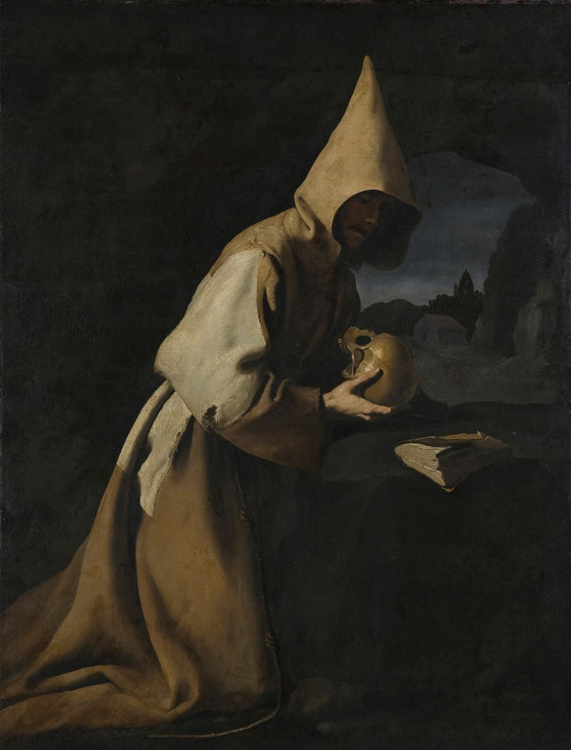 Święty Franciszek klęczący w medytacji - Francisco de Zurbarán