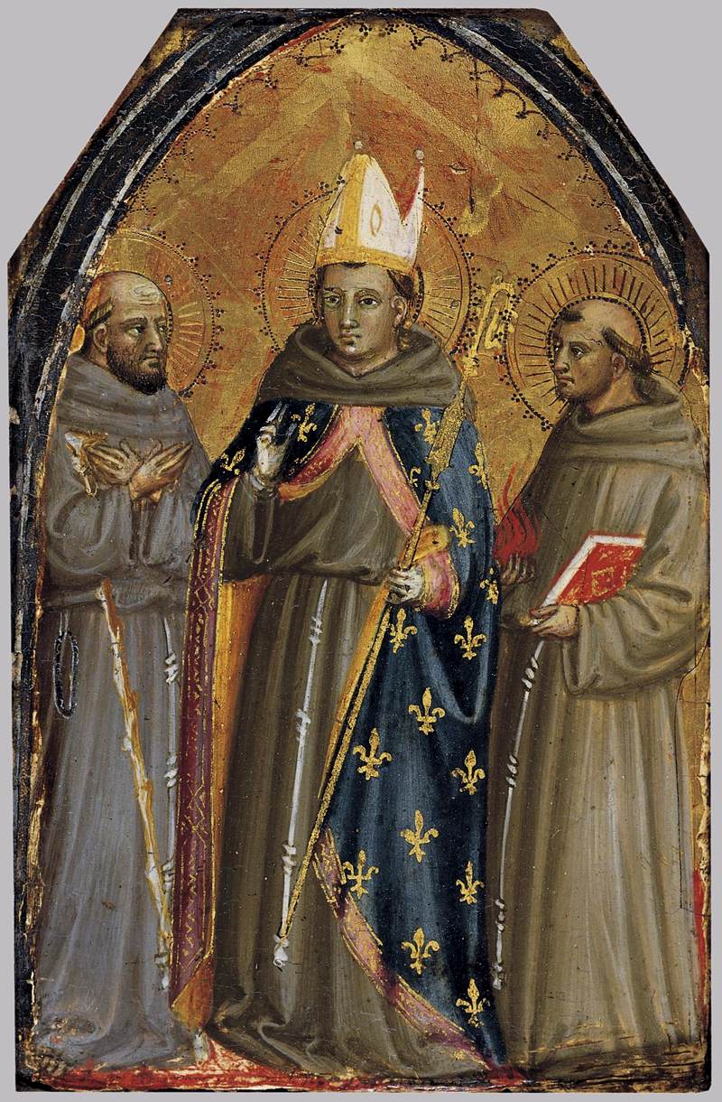 Święty Franciszek z Asyżu, Święty Ludwik z Tuluzy i Święty Antoni z Padwy - Bicci di Lorenzo