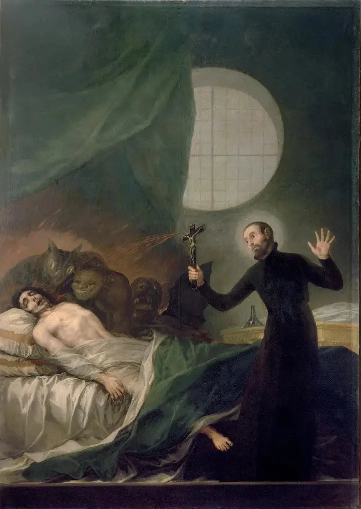 Święty Franciszek Borgia i niepoprawny umierający - Francisco de Goya