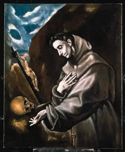 Święty Franciszek stojący na medytacji - El Greco